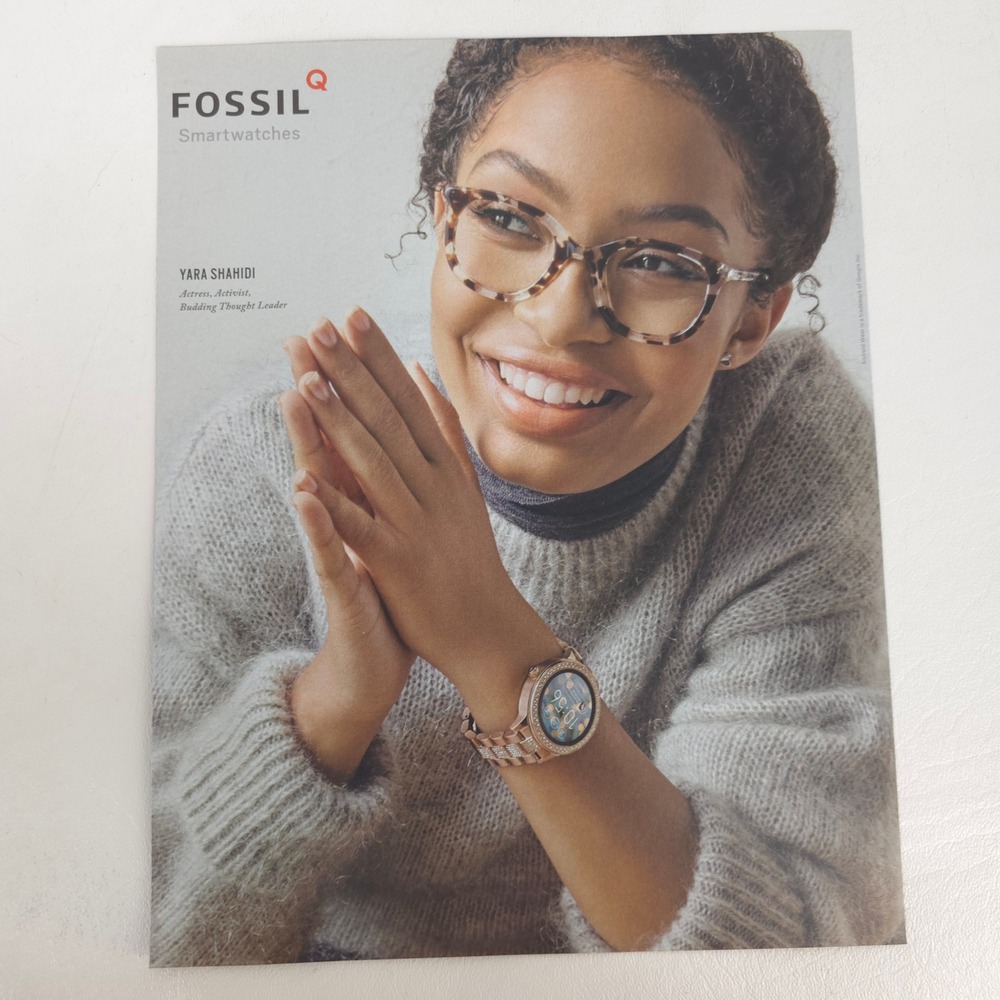Fossil Q Smartwatch Yara Shahidi Print Ad Designer Collector Display Wall Art